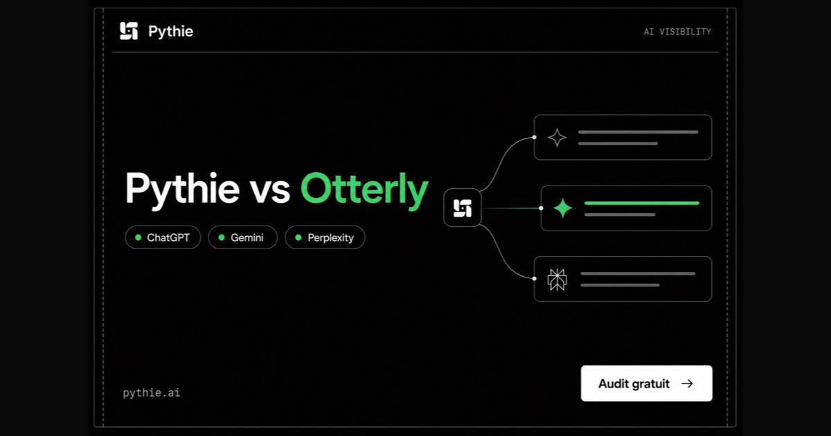 Pythie face à Otterly, comparatif de visibilité IA