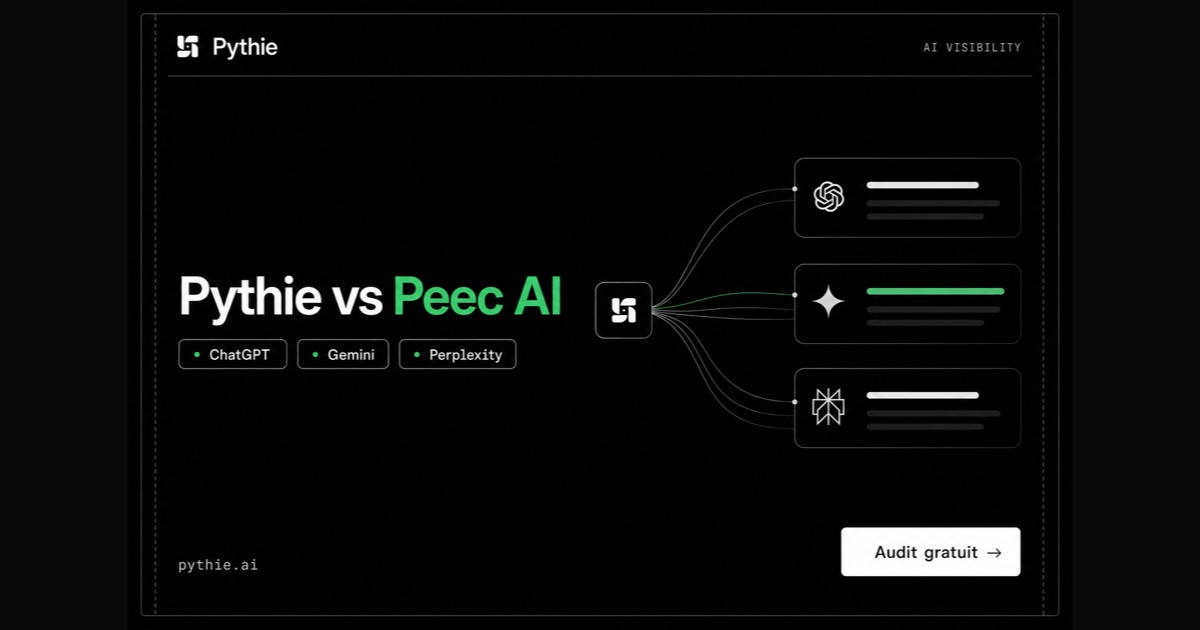 Pythie face à Peec AI, comparatif de visibilité IA